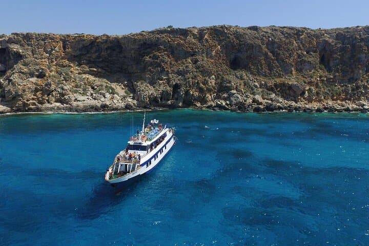 Odyssey Boat Safari from Larnaca: Zenobia Wreck, Pirate Caves & Cape Greco Cruise