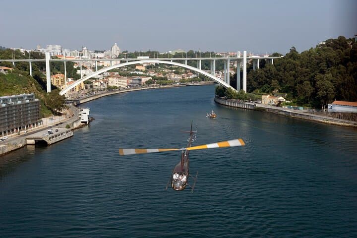 Helicopter Tour Over Foz do Douro and Porto: Aerial Views of the Douro Mouth and Historic Bridges