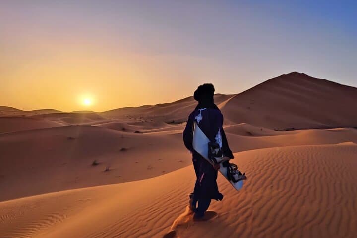 Overnight at Sahara Wellness Camp: Erg Chebbi Camel Ride, Sandboarding & Berber Camp Experience photo 2
