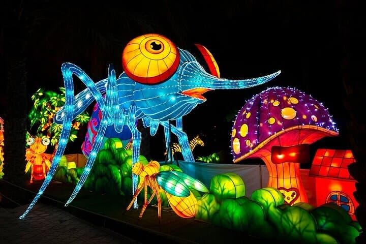 Dubai Garden Glow: Nighttime Light Park & Giant Dino Experience
