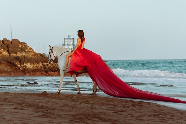 Private Sunset Flying Dress Photography in Tenerife — Dramatic Coastal Photo Session photo 4