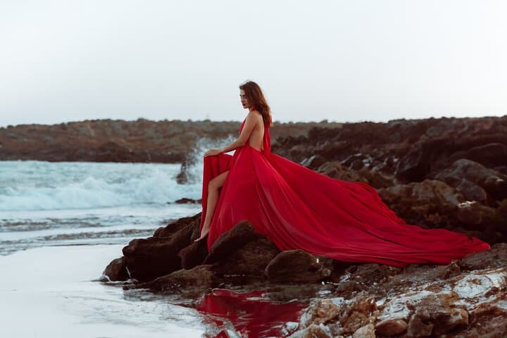 Private Sunset Flying Dress Photography in Tenerife — Dramatic Coastal Photo Session photo 5