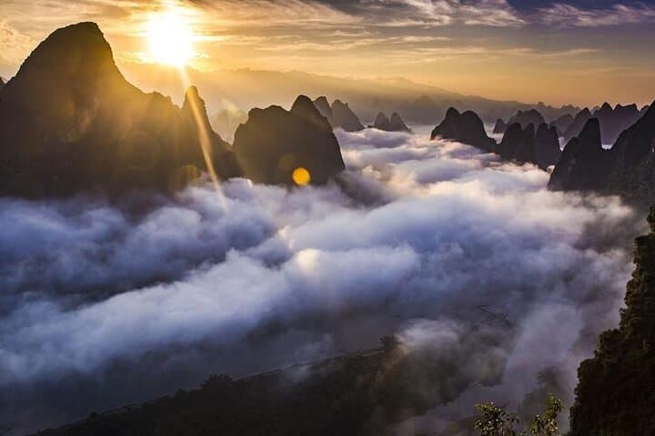 Sunrise on Xianggong Hill: Tea Pluck, Peaks Forest & Yangshuo Sunset photo 5