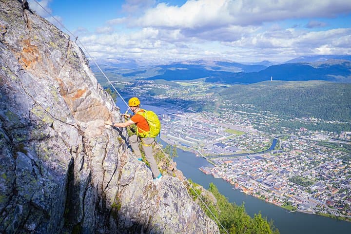 Half-Day Via Ferrata at Øyfjellet — Mosjøen Climb with 700m Zipline