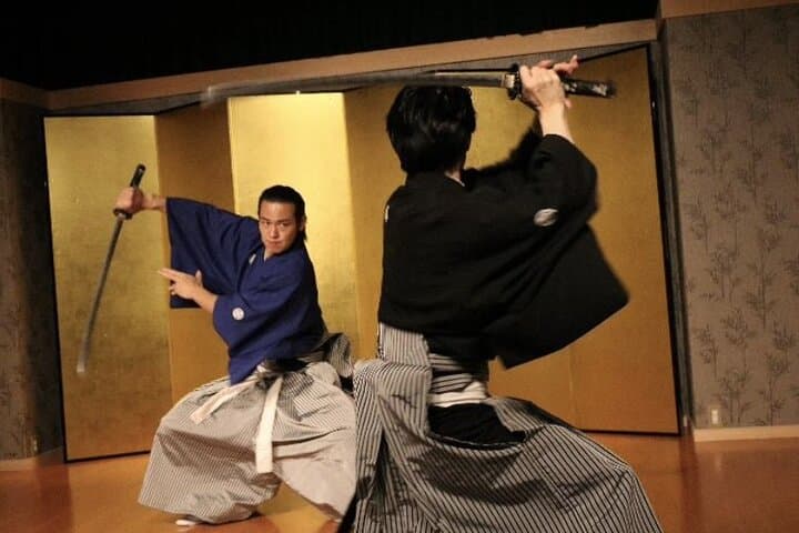 Samurai Experience & Kenbu Show in Kyoto: Sword Dance Workshop and Costume Photo