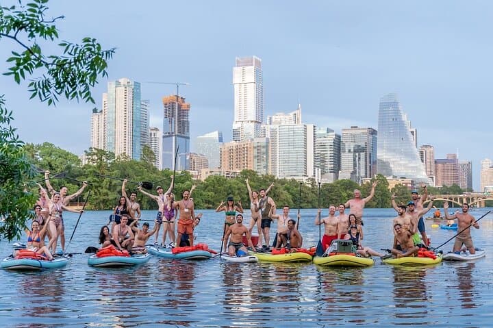 Giant Paddleboarding to Barton Springs and Party Island in Austin