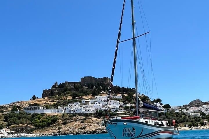 Sail Lindos: Private Half- or Full-Day Yacht Trip from Lindos with Lunch & Snorkel