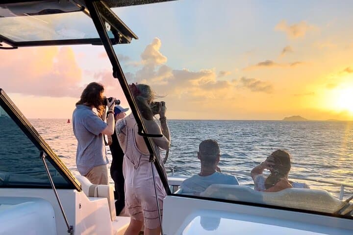 Sunset Champagne Catamaran Cruise in St. Thomas — Honeymoon Beach to Charlotte Amalie