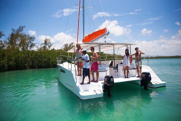 East Coast Catamaran BBQ to Île aux Cerf & GRSE Waterfall: Full-Day Snorkel and Beach Trip photo 1