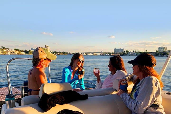 Fort Lauderdale Private Sunset Cruise: 2.5-Hour Pontoon Evening Boat Tour photo 1