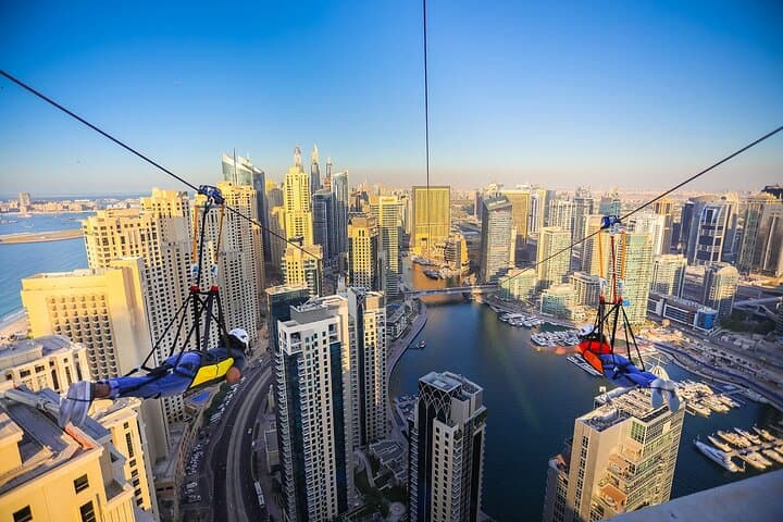 Fly Over Dubai Marina: XLine World's Longest Urban Zipline Experience
