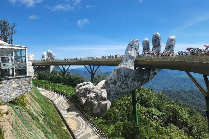 Golden Bridge & Marble Mountains: Ba Na Hills Cable Car Day Tour from Da Nang