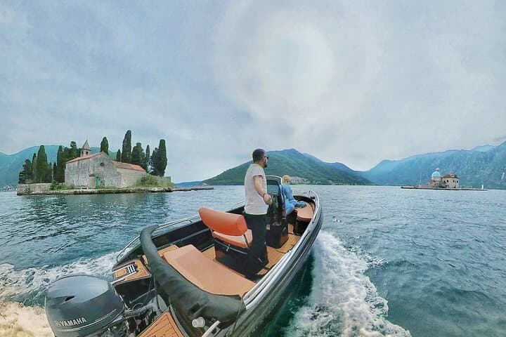 Perast to Blue Cave & Our Lady of the Rocks: Private Black Pearl Speedboat Tour