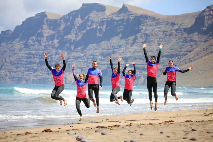 Beginner Surf Lesson at Famara Beach, Lanzarote — Half-Day Surf Experience