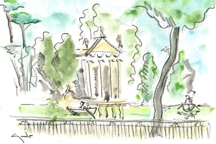 Private Watercolor Tour in Villa Borghese Rome with Guido