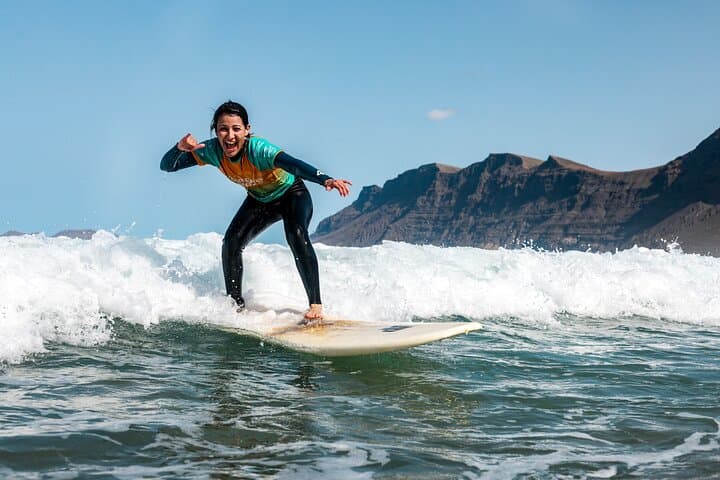 Full-Day Surf Lesson on Playa Famara — Beginner-Friendly Waves in Lanzarote