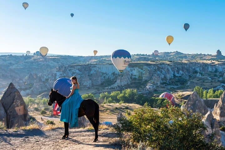 Sunrise Horse Ride Through Cappadocia's Balloon-Scattered Valleys photo 4