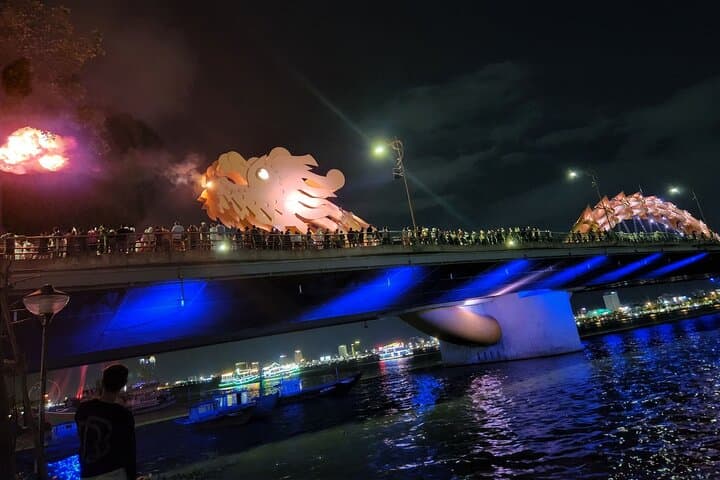 Da Nang Marble Mountains & Lady Buddha Evening Tour with Dragon Fire Show