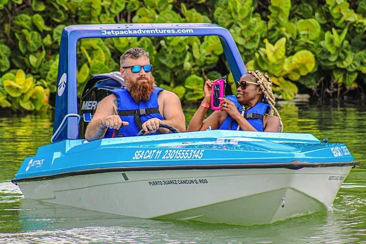 Drive a Speedboat Through Nichupté Lagoon and Snorkel Punta Nizuc Reef