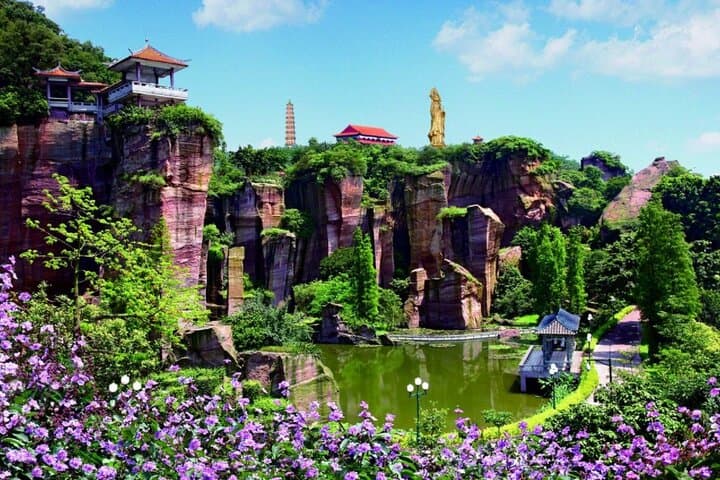 Lotus Mountain & Seagull Island Private Day Tour from Guangzhou: Big Buddha, Ancient Quarries & Village Cycling photo 2