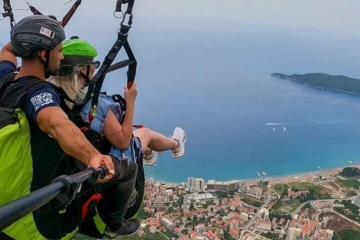 Soar over Budva: Tandem Paragliding from Bečići Beach photo 2
