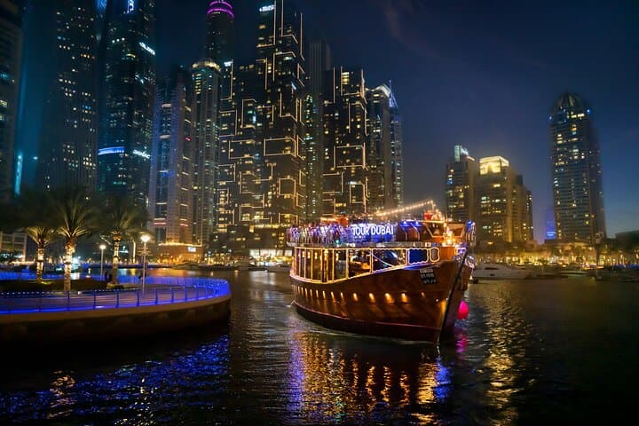 Night Lights & Arabic Flavors: Dubai Marina Luxury Dhow Dinner Cruise