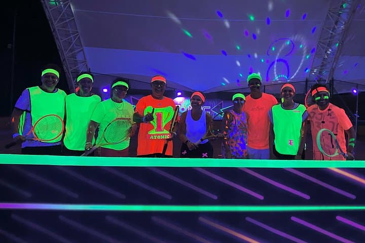 Glow Night Tennis: Private Black-Light Session at RN Tennis Center, Playa Mujeres photo 2