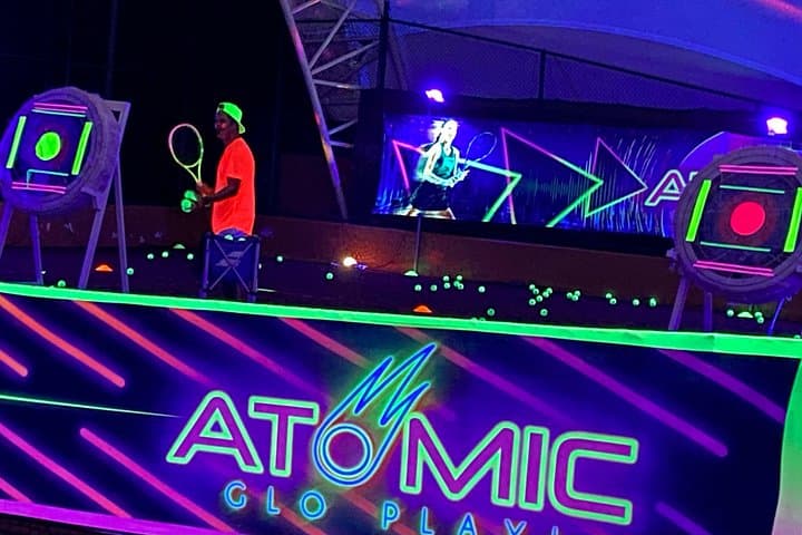 Glow Night Tennis: Private Black-Light Session at RN Tennis Center, Playa Mujeres photo 4