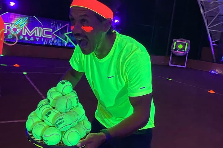 Glow Night Tennis: Private Black-Light Session at RN Tennis Center, Playa Mujeres