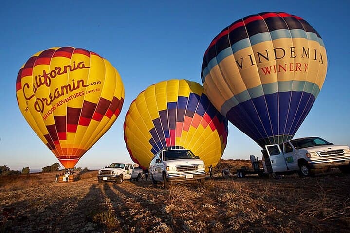 Temecula Sunrise Hot Air Balloon Ride with Champagne & Vineyard Views