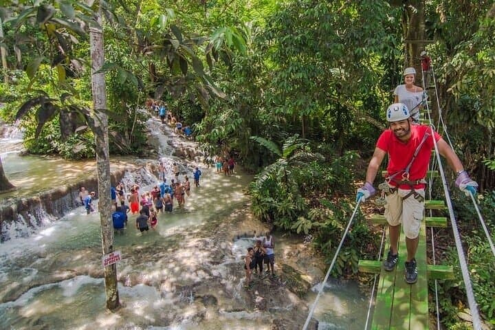 One-Day Adventure at Dunn's River Falls: Zipline, Bamboo Rafting & Horseback Swim photo 1