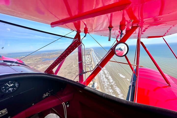 Bolivar Point Lighthouse Biplane Tour — Open-Cockpit Flight over Galveston photo 3