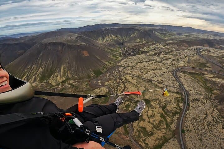 Tandem Paragliding Over Reykjavik Lava Fields — Blue Mountains Tandem Flight photo 2