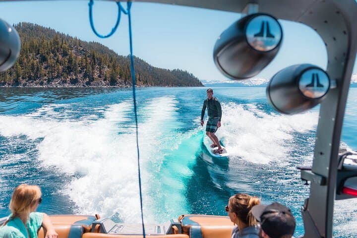 Experience Lake Tahoe Like Never Before: Private Wakesurf and Wakeboard Boat Charter photo 5