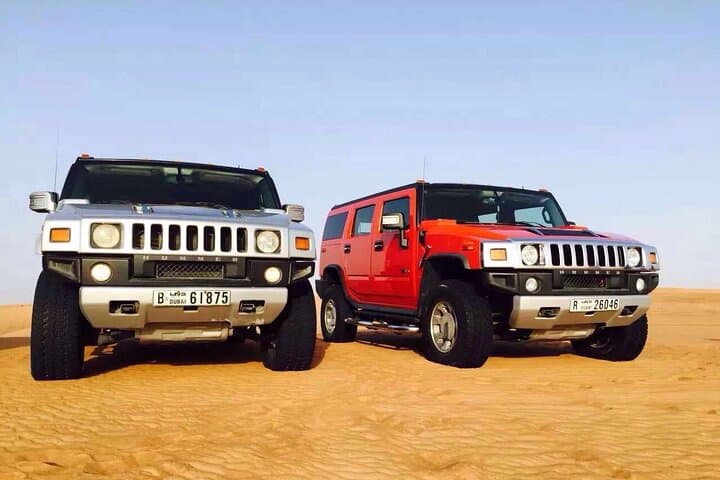 Hummer Desert Safari Dubai: 4x4 Dune Bashing, BBQ Dinner & Camel Ride