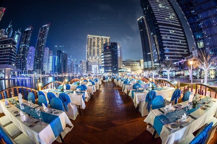 Dubai Marina Royal Dhow Dinner Cruise — 2-Hour Skyline Buffet & Live Music