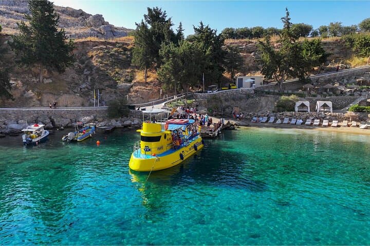 3-Hour Hippo Submarine Tour — Explore Lindos, Vlicha & Navarone Bay
