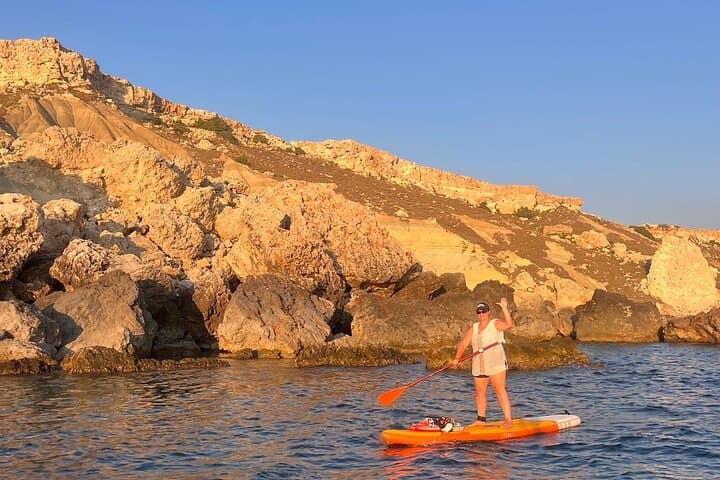 SUP Sunset Paddling to Ta Marija Caves — Gnejna Bay Evening Tour photo 4