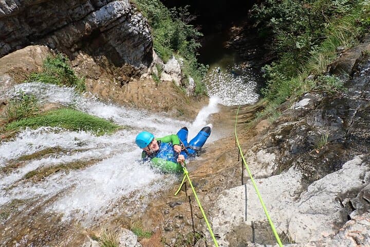 Vione Canyoning: Lake Garda 45m Abseil and 8m Jump Adventure