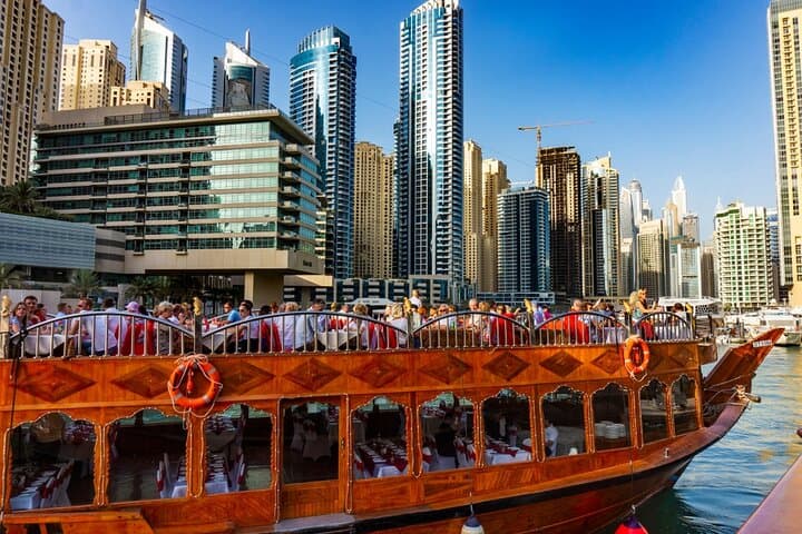 Dubai Marina Dhow Dinner Cruise: Sunset Buffet & Tanoura Show