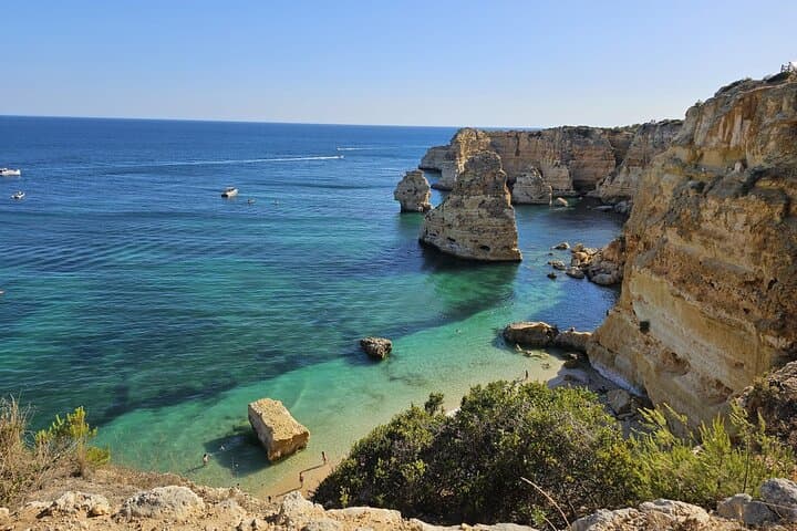 Benagil Cave Tour from Faro: Algarve Coastal Walk to Marinha Beach & Algar Seco