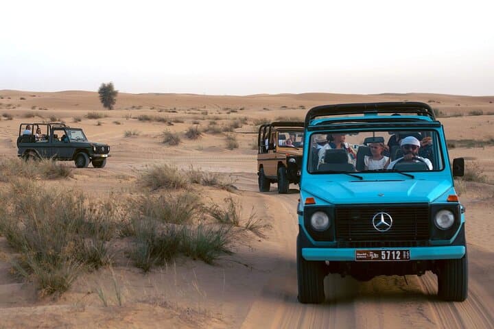 Evening Heritage Safari in Al Marmoom: Vintage Mercedes G-Wagon Desert Experience photo 1