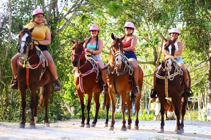 Mayan Jungle Zipline, Cenote Swim & Horseback Ride with Tequila Tasting
