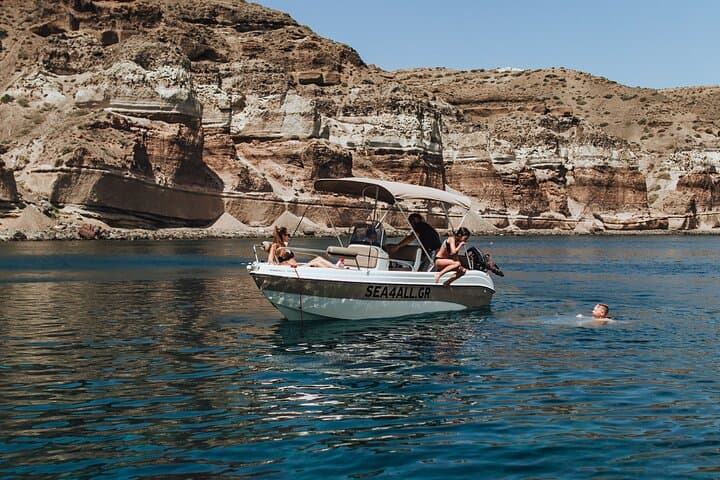 Santorini Rent a Boat Without License: Explore Caldera Coves, Hot Springs & Thirasia photo 4