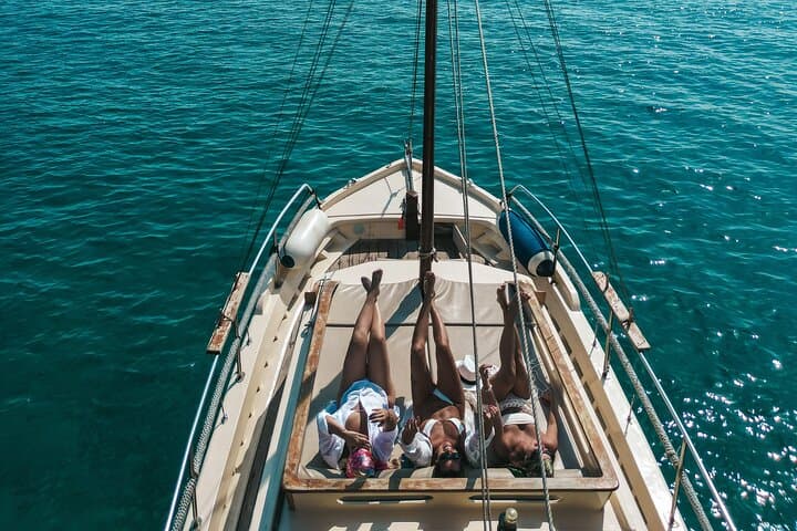 Private Mykonos Sunset Cruise Aboard a Traditional Wooden Boat