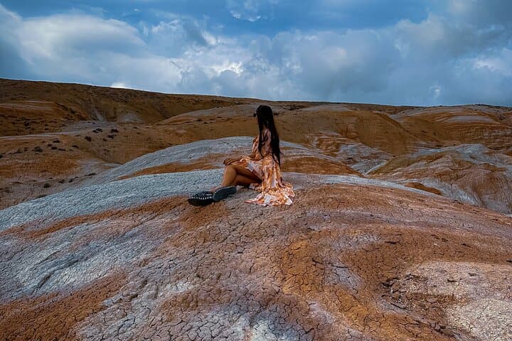 Climb Beshbarmag and Explore the Candy Mountains: Pink Lake Day Tour from Baku photo 5