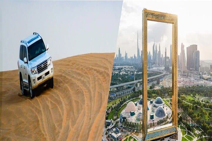 Dubai Desert Safari & Dubai Frame Combo: Sunset Dunes to Sky Deck