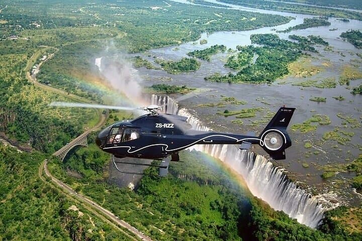 Helicopter Flight over Victoria Falls: A 15-Minute Aerial Perspective