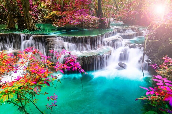 Full-Day Erawan Waterfall & River Kwai Private Guided Tour from Bangkok