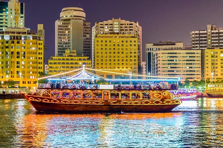 Evening Dhow Cruise on Dubai Creek: BBQ Dinner & City Lights